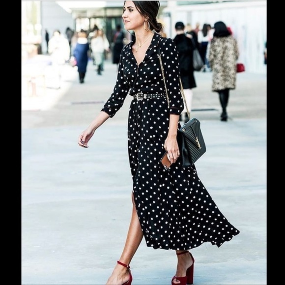 zara maxi polka dot dress